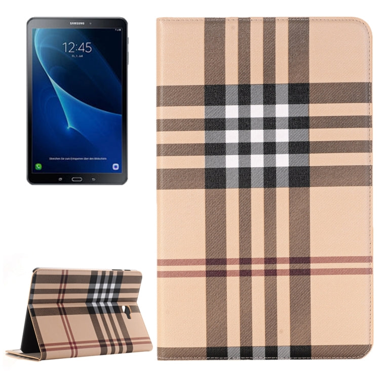 For Galaxy Tab A 10.1 / T580 Lattice Stripes Texture Horizontal Flip Leather Case with Holder & Card Slots & Wallet