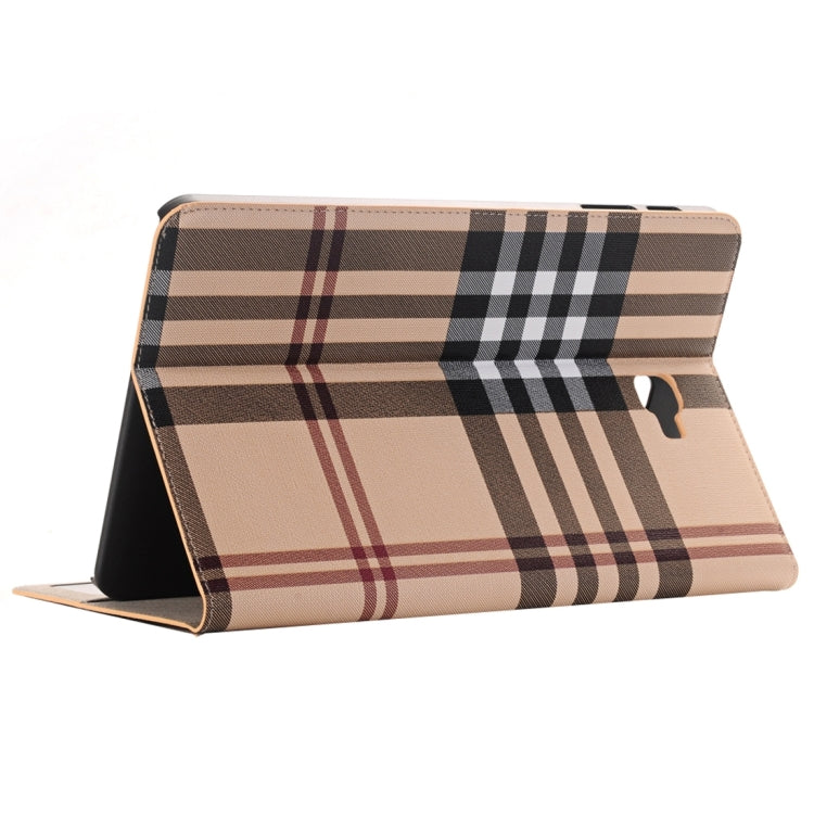 For Galaxy Tab A 10.1 / T580 Lattice Stripes Texture Horizontal Flip Leather Case with Holder & Card Slots & Wallet