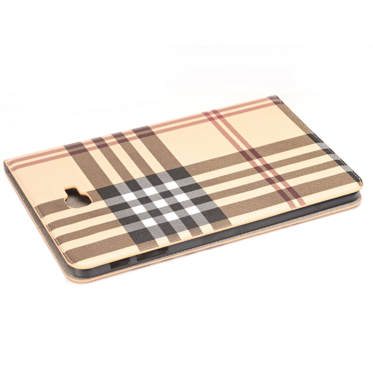 For Galaxy Tab A 10.1 / T580 Lattice Stripes Texture Horizontal Flip Leather Case with Holder & Card Slots & Wallet