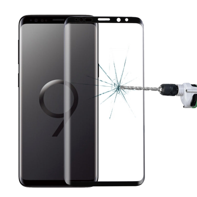 For Galaxy S9+ 0.33mm 9H Surface Hardness 3D Curved Edge Anti-scratch Full Screen HD Full Glue Glass Screen Protector(Black)