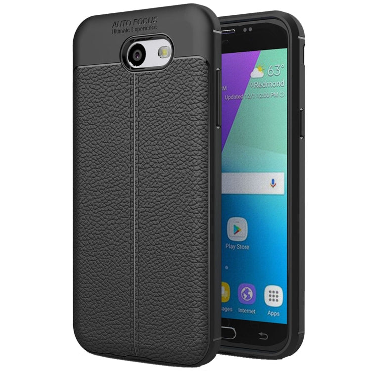 For Galaxy J3 Prime Litchi Texture TPU Protective Back Cover Case