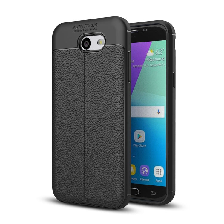 For Galaxy J3 Prime Litchi Texture TPU Protective Back Cover Case