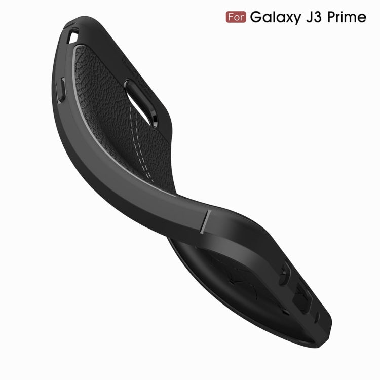 For Galaxy J3 Prime Litchi Texture TPU Protective Back Cover Case