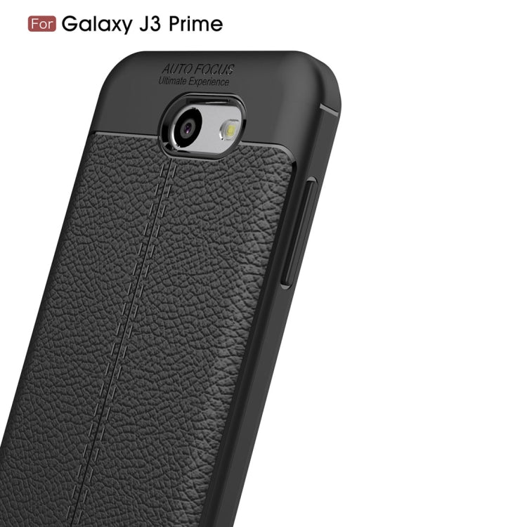 For Galaxy J3 Prime Litchi Texture TPU Protective Back Cover Case