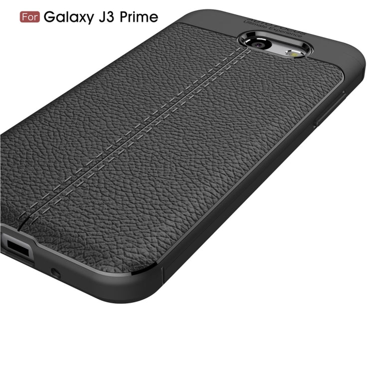 For Galaxy J3 Prime Litchi Texture TPU Protective Back Cover Case