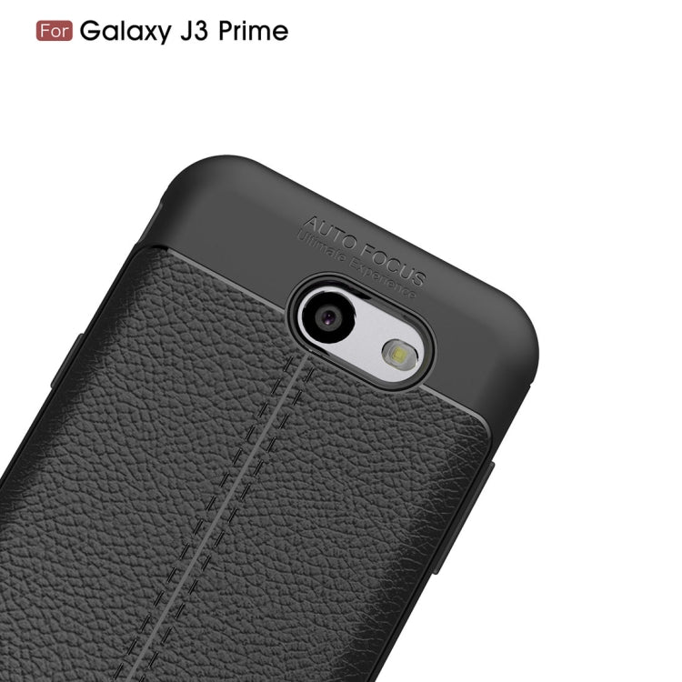For Galaxy J3 Prime Litchi Texture TPU Protective Back Cover Case