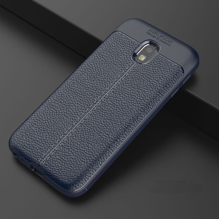 For Galaxy J3 (2017) (EU Version) Litchi Texture TPU Protective Back Cover Case