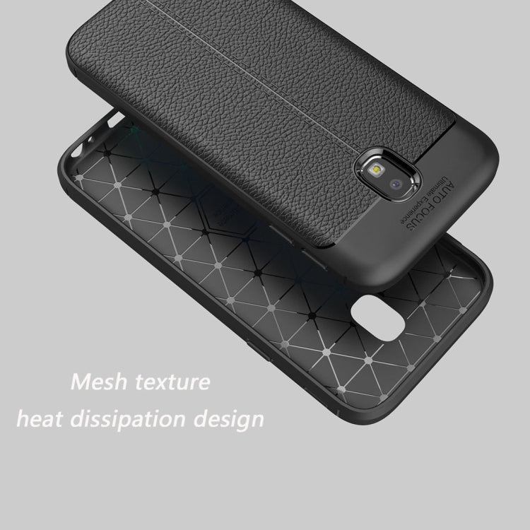For Galaxy J3 (2017) (EU Version) Litchi Texture TPU Protective Back Cover Case