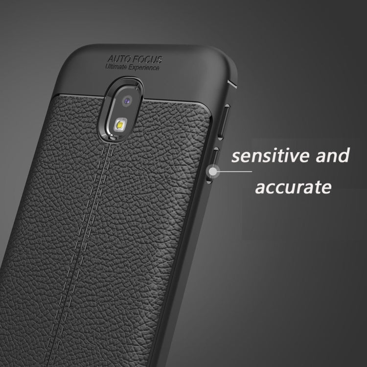 For Galaxy J3 (2017) (EU Version) Litchi Texture TPU Protective Back Cover Case