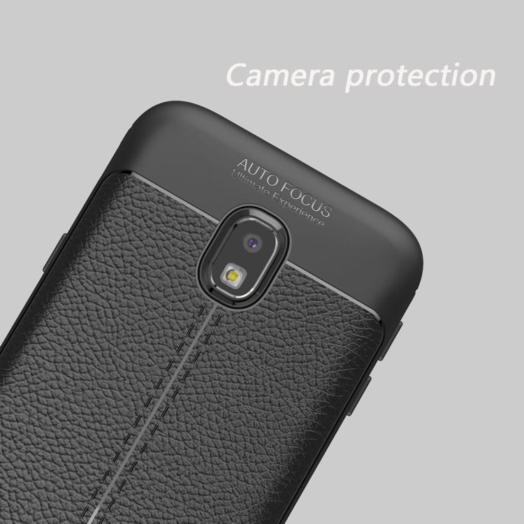 For Galaxy J3 (2017) (EU Version) Litchi Texture TPU Protective Back Cover Case