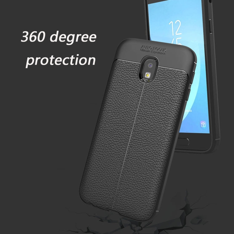 For Galaxy J3 (2017) (EU Version) Litchi Texture TPU Protective Back Cover Case