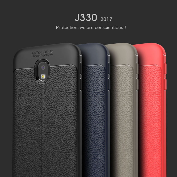 For Galaxy J3 (2017) (EU Version) Litchi Texture TPU Protective Back Cover Case