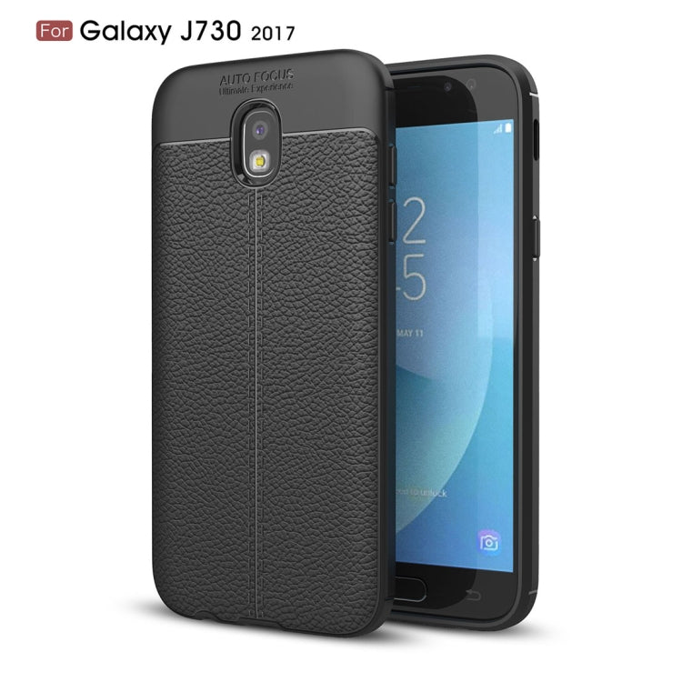 For Galaxy J7 (2017) (EU Version) Litchi Texture TPU Protective Back Cover Case