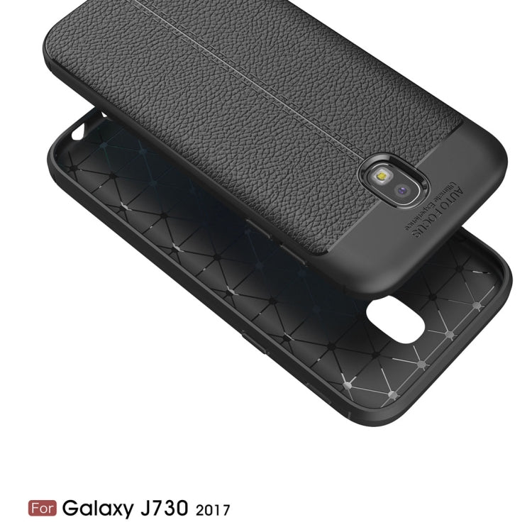 For Galaxy J7 (2017) (EU Version) Litchi Texture TPU Protective Back Cover Case