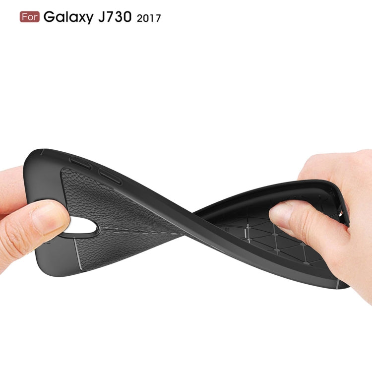 For Galaxy J7 (2017) (EU Version) Litchi Texture TPU Protective Back Cover Case