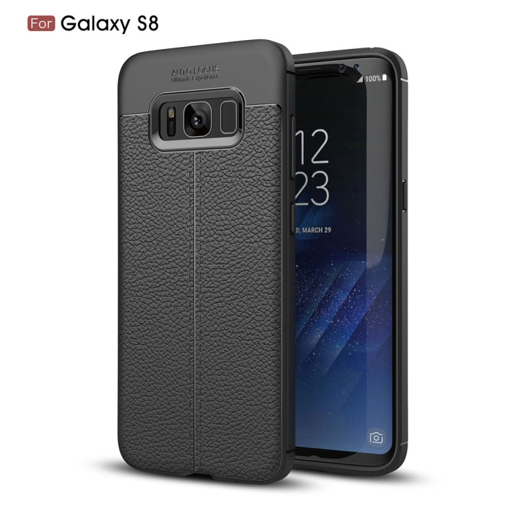 For Galaxy S8 Litchi Texture TPU Protective Back Cover Case