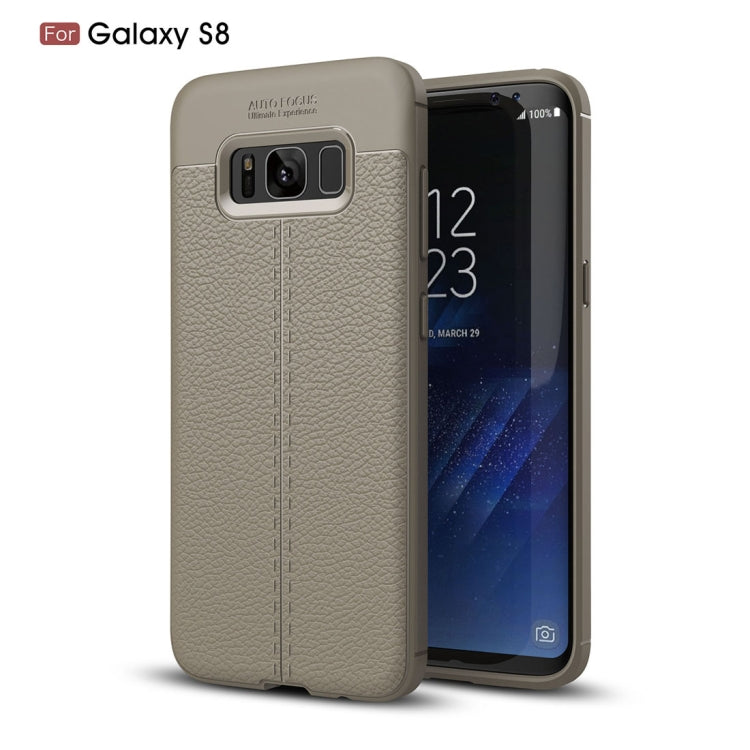 For Galaxy S8 Litchi Texture TPU Protective Back Cover Case