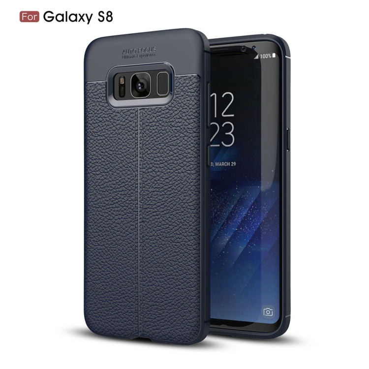 For Galaxy S8 Litchi Texture TPU Protective Back Cover Case