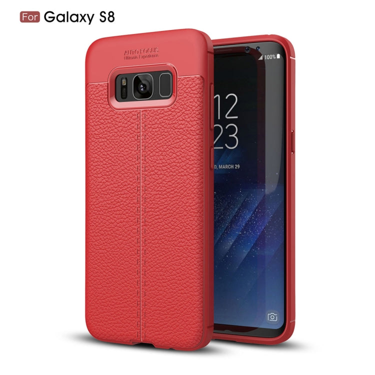 For Galaxy S8 Litchi Texture TPU Protective Back Cover Case