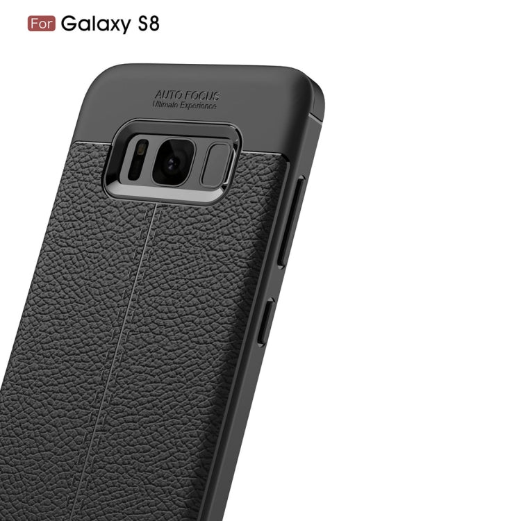 For Galaxy S8 Litchi Texture TPU Protective Back Cover Case