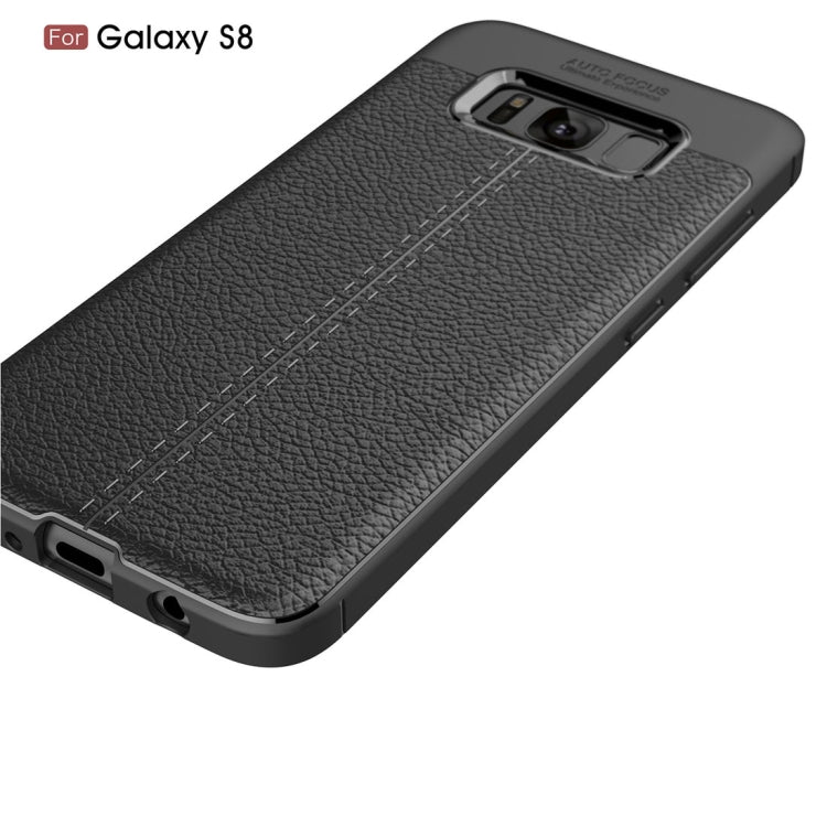 For Galaxy S8 Litchi Texture TPU Protective Back Cover Case