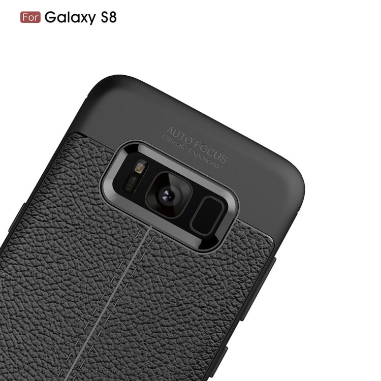 For Galaxy S8 Litchi Texture TPU Protective Back Cover Case