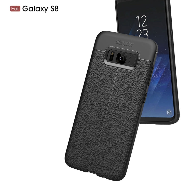 For Galaxy S8 Litchi Texture TPU Protective Back Cover Case