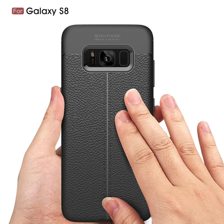 For Galaxy S8 Litchi Texture TPU Protective Back Cover Case