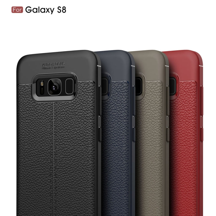 For Galaxy S8 Litchi Texture TPU Protective Back Cover Case