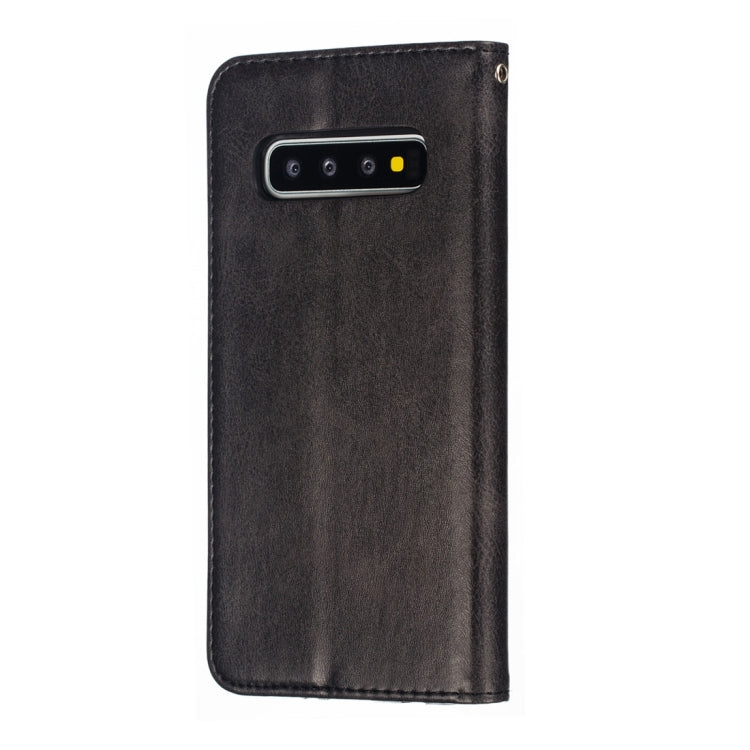 Calf Texture Zipper Magnetic Horizontal Flip Leather Case for Galaxy S10, with Wallet & Holder & Card Slots