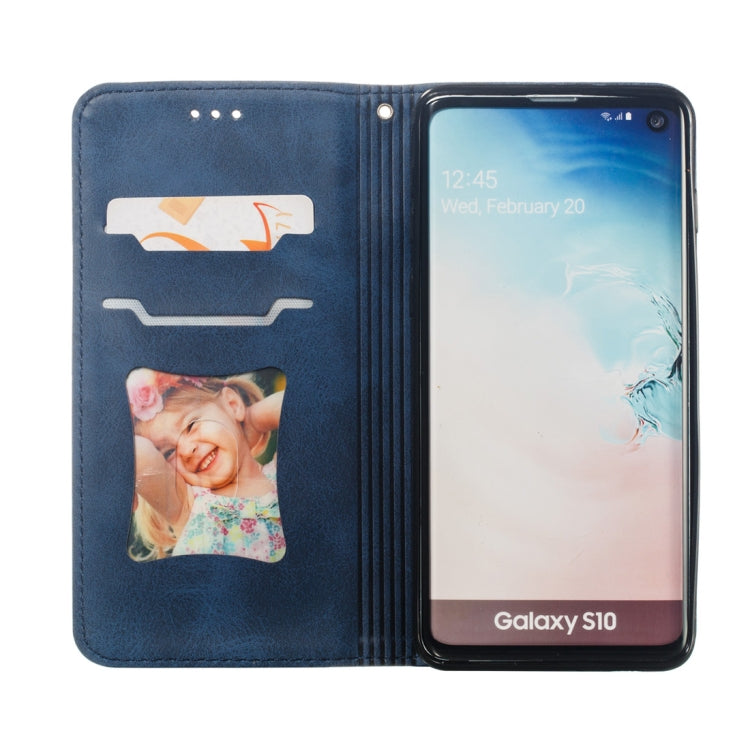 Calf Texture Zipper Magnetic Horizontal Flip Leather Case for Galaxy S10, with Wallet & Holder & Card Slots