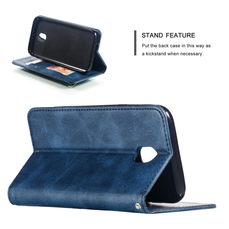 Calf Texture Zipper Magnetic Horizontal Flip Leather Case for Galaxy J530 (J5 2017), with Wallet & Holder & Card Slots