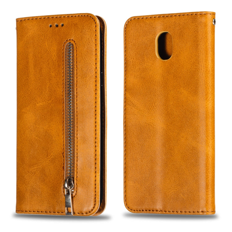Calf Texture Zipper Magnetic Horizontal Flip Leather Case for Galaxy J530 (J5 2017), with Wallet & Holder & Card Slots