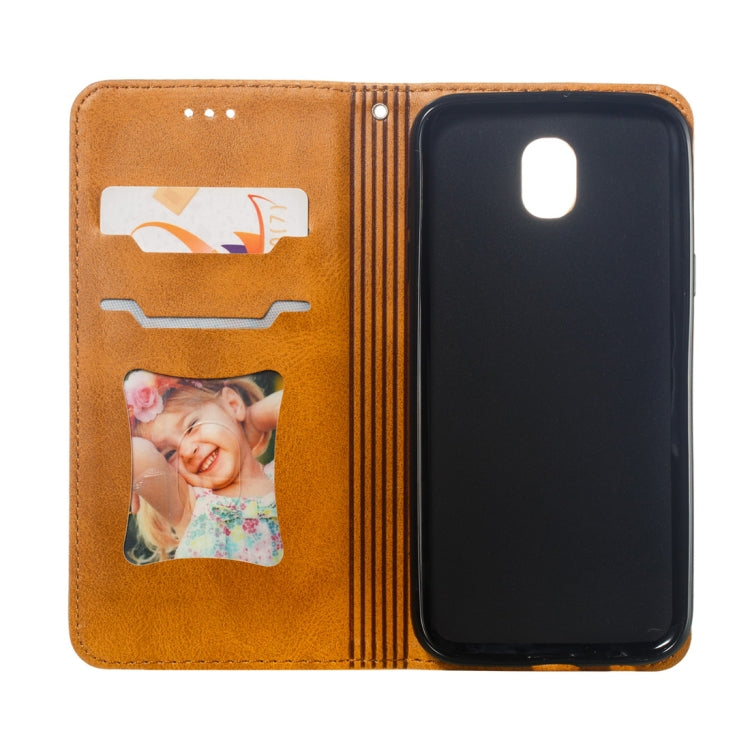 Calf Texture Zipper Magnetic Horizontal Flip Leather Case for Galaxy J530 (J5 2017), with Wallet & Holder & Card Slots