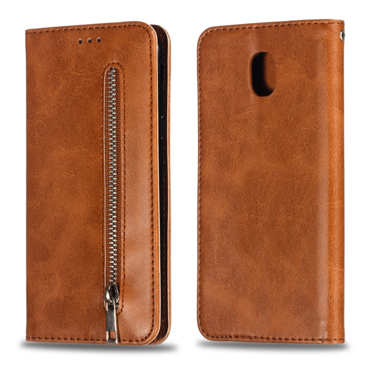 Calf Texture Zipper Magnetic Horizontal Flip Leather Case for Galaxy J530 (J5 2017), with Wallet & Holder & Card Slots