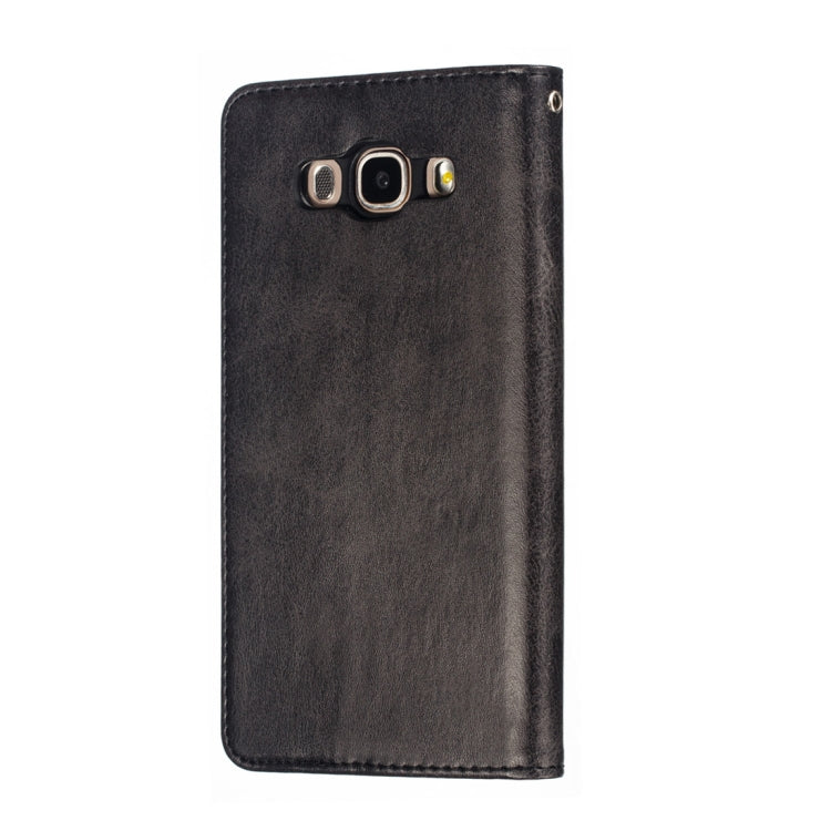 Calf Texture Zipper Magnetic Horizontal Flip Leather Case for Galaxy J710, with Wallet & Holder & Card Slots