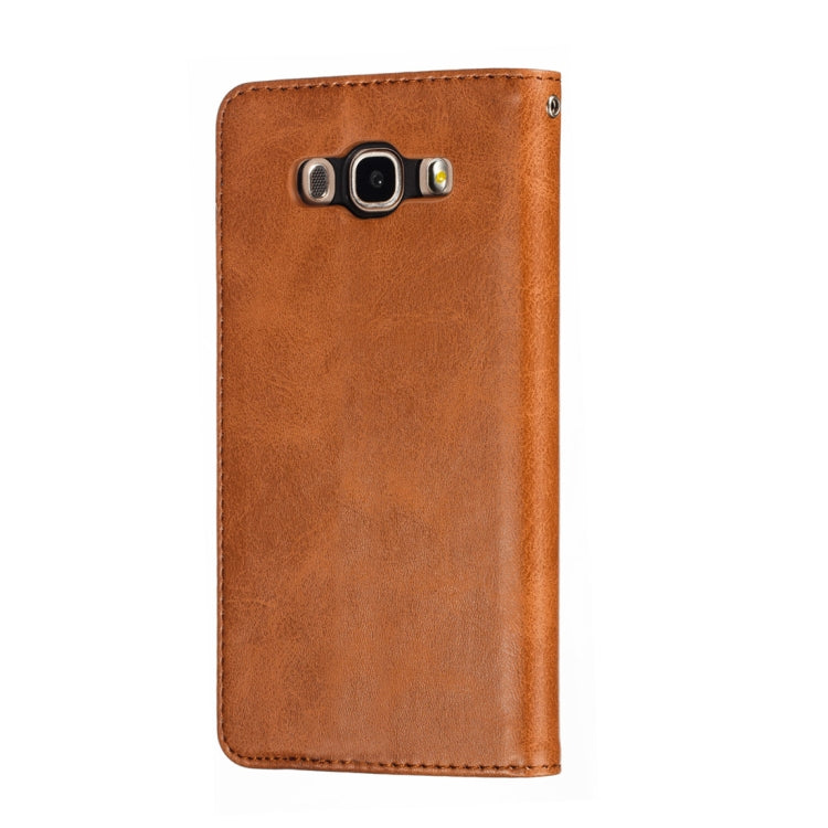 Calf Texture Zipper Magnetic Horizontal Flip Leather Case for Galaxy J710, with Wallet & Holder & Card Slots