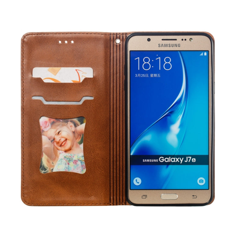 Calf Texture Zipper Magnetic Horizontal Flip Leather Case for Galaxy J710, with Wallet & Holder & Card Slots