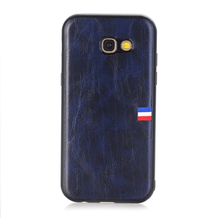 For Galaxy A5 (2017) PU Leather Crazy Horse Texture Flag Detail Protective Back Case