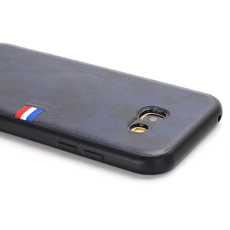 For Galaxy A5 (2017) PU Leather Crazy Horse Texture Flag Detail Protective Back Case