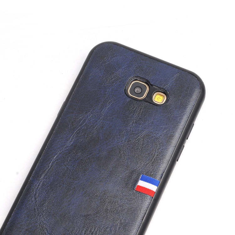 For Galaxy A5 (2017) PU Leather Crazy Horse Texture Flag Detail Protective Back Case