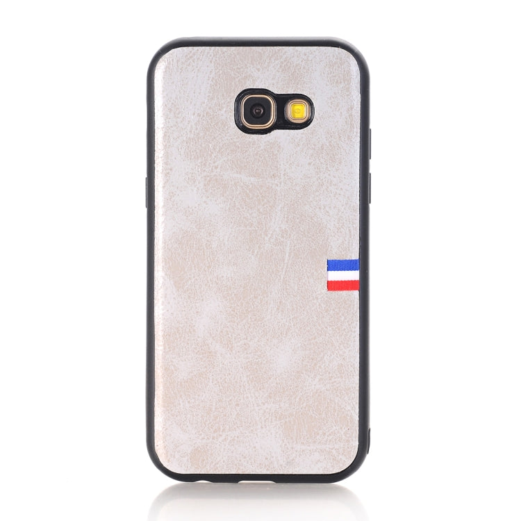 For Galaxy A7 (2017) PU Leather Crazy Horse Texture Flag Detail Protective Back Case