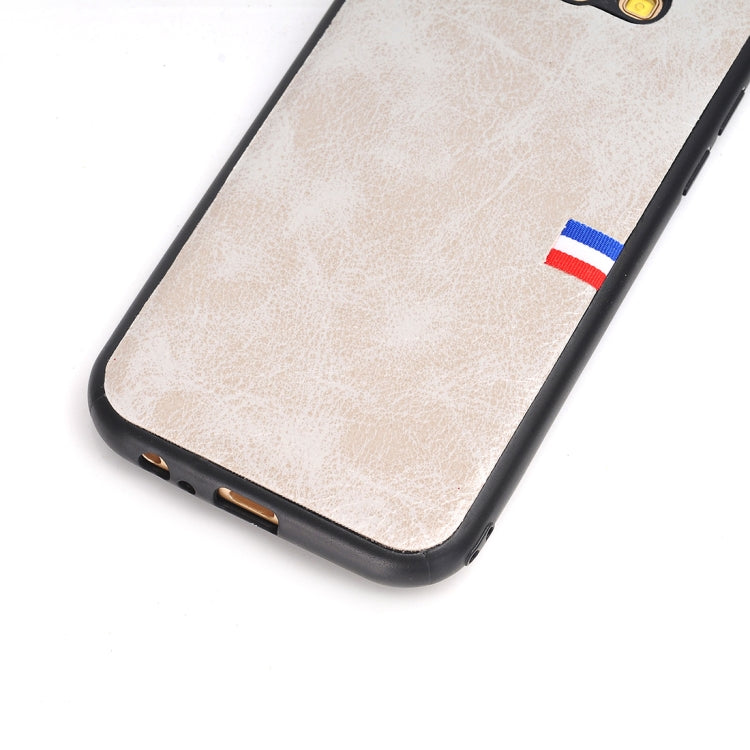 For Galaxy A7 (2017) PU Leather Crazy Horse Texture Flag Detail Protective Back Case