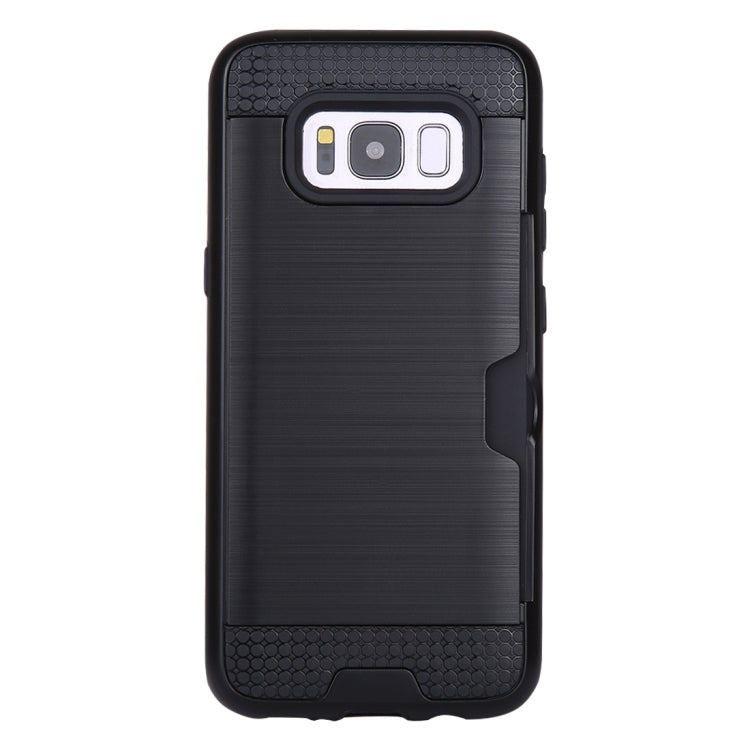 For Galaxy S8 with credit card slot holder TPU+PC mobile phone covers