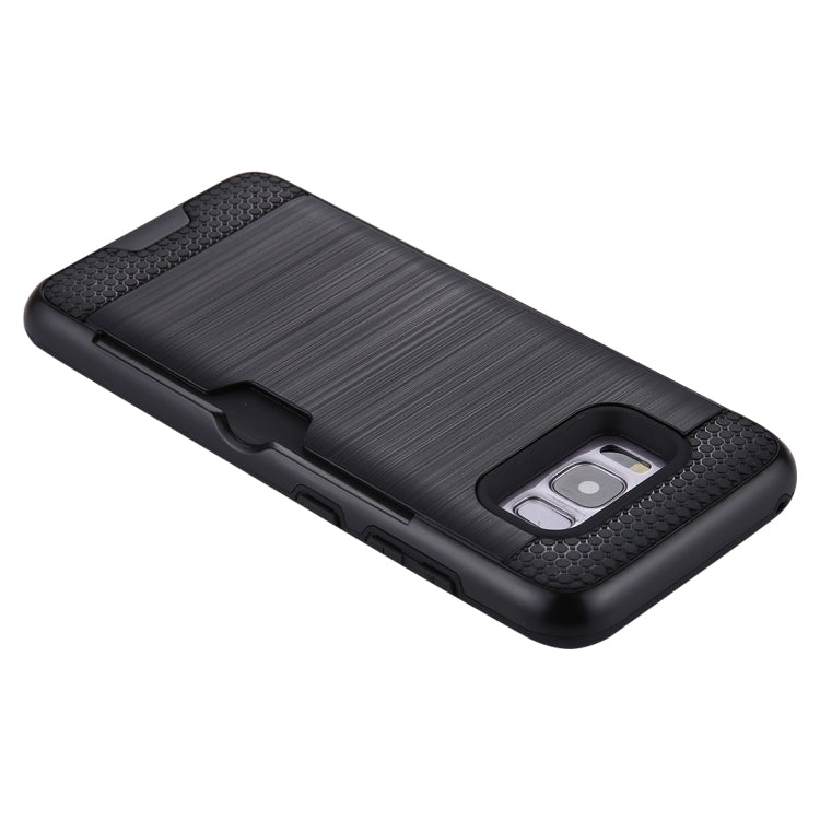 For Galaxy S8 with credit card slot holder TPU+PC mobile phone covers