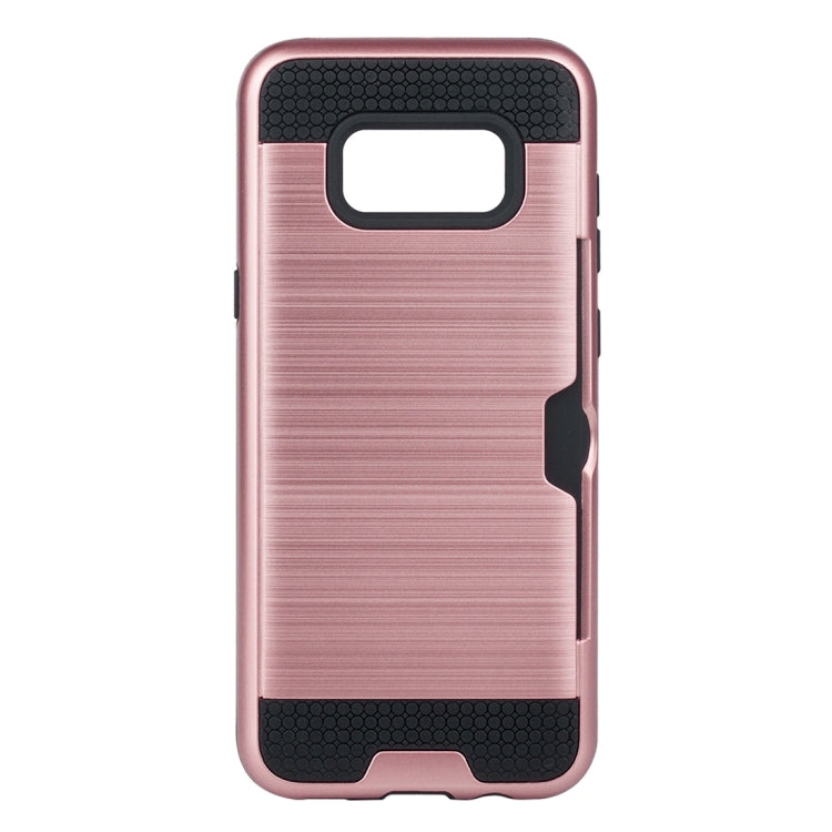 For Galaxy S8 with credit card slot holder TPU+PC mobile phone covers
