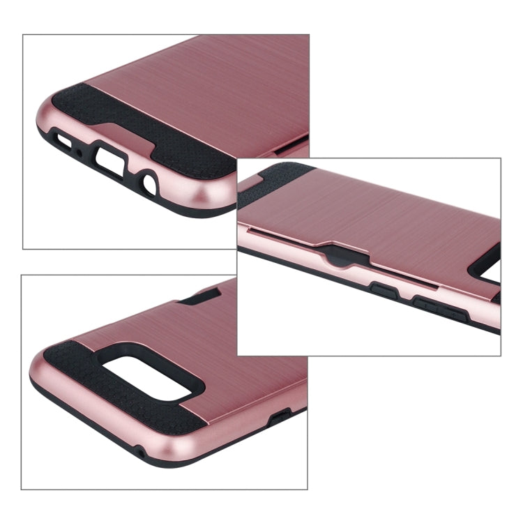 For Galaxy S8 with credit card slot holder TPU+PC mobile phone covers