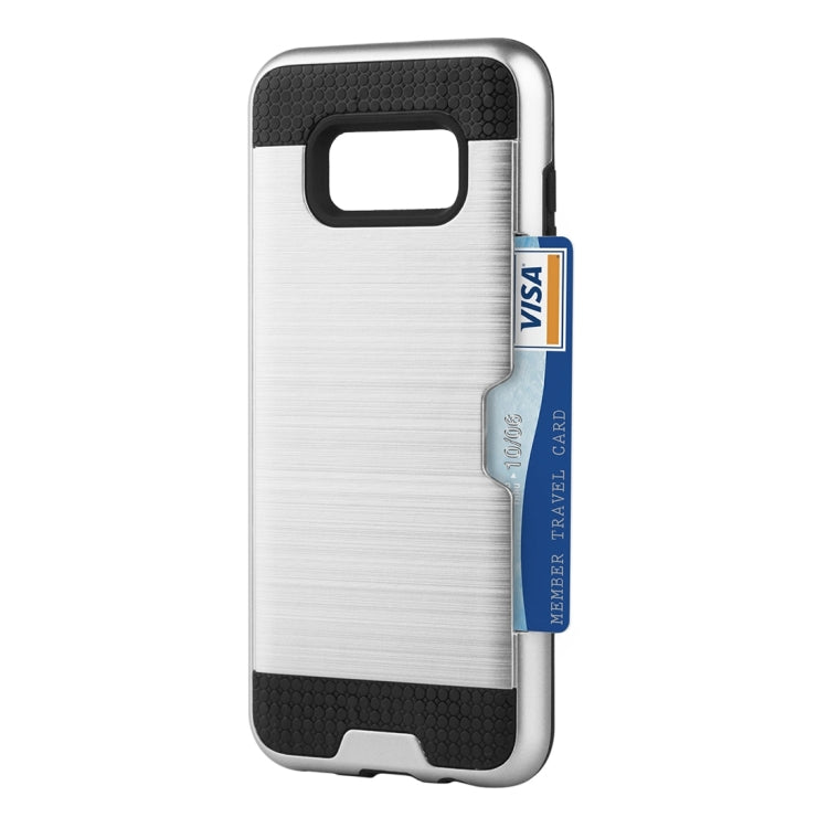 For Galaxy S8 with credit card slot holder TPU+PC mobile phone covers