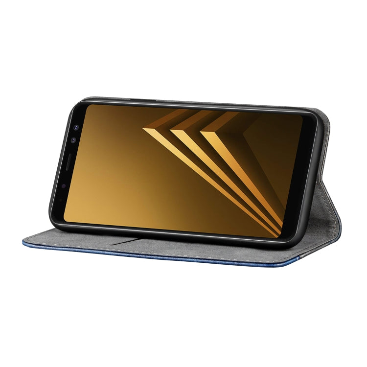 Business Solid Color Stitching Horizontal Flip Leather Case for Galaxy A5 (2018), with Holder & Card Slots & Wallet & Lanyard