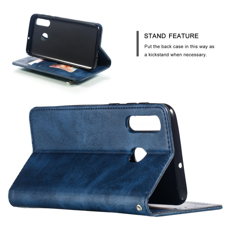 Calf Texture Zipper Magnetic Horizontal Flip Leather Case for Galaxy A30, with Wallet & Holder & Card Slots